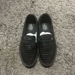 Vans Black Textured Loafers